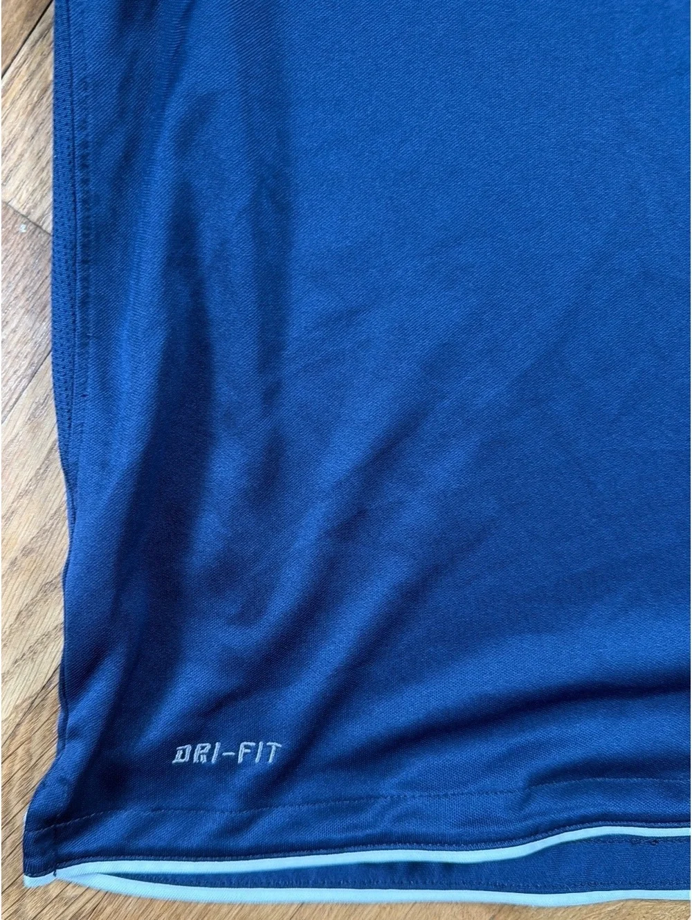 XL - Men - Nike Dri-FIT Navy Blue and White Athletic Shirt